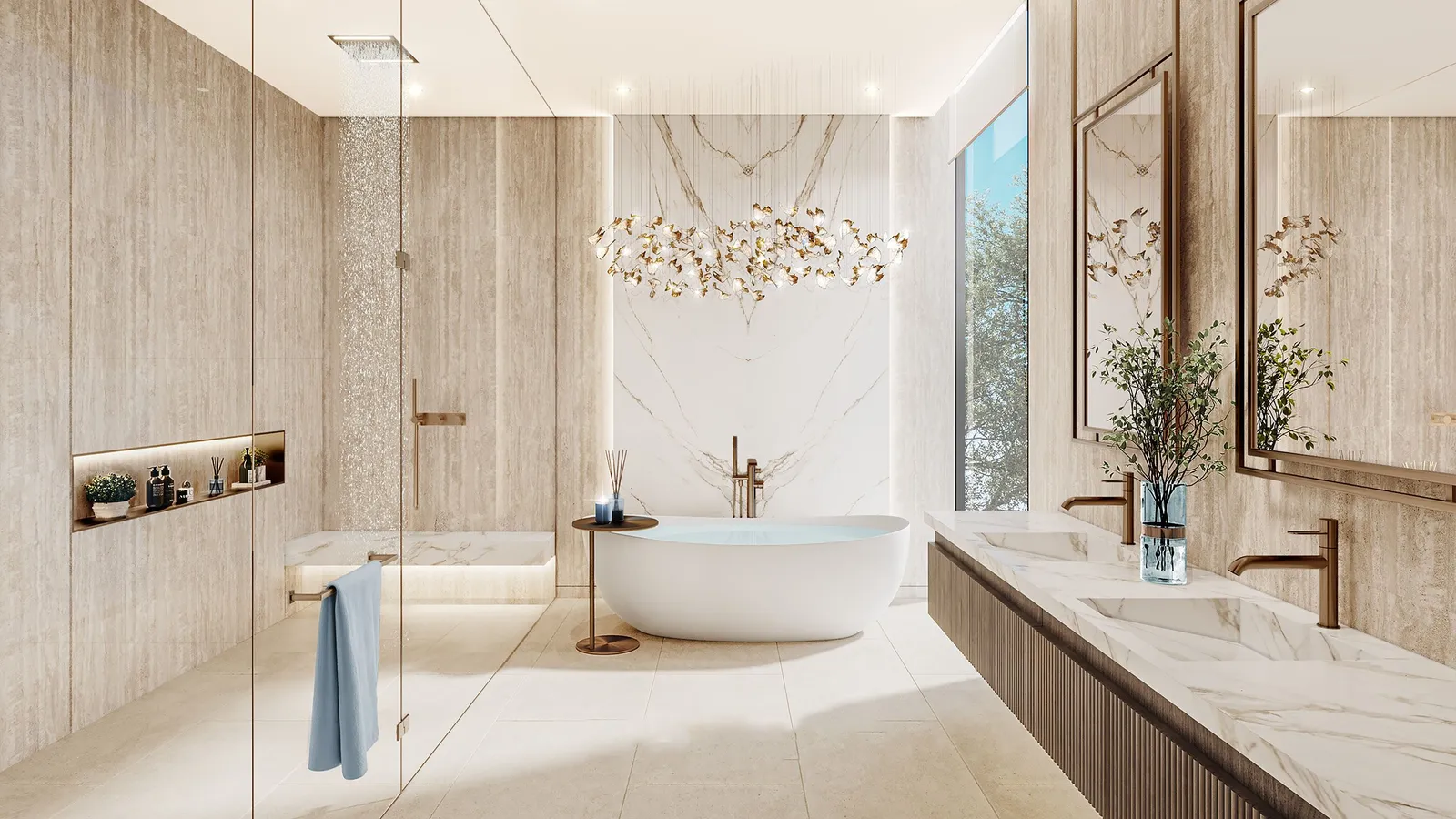 Azura Villa master bathroom with freestanding tub