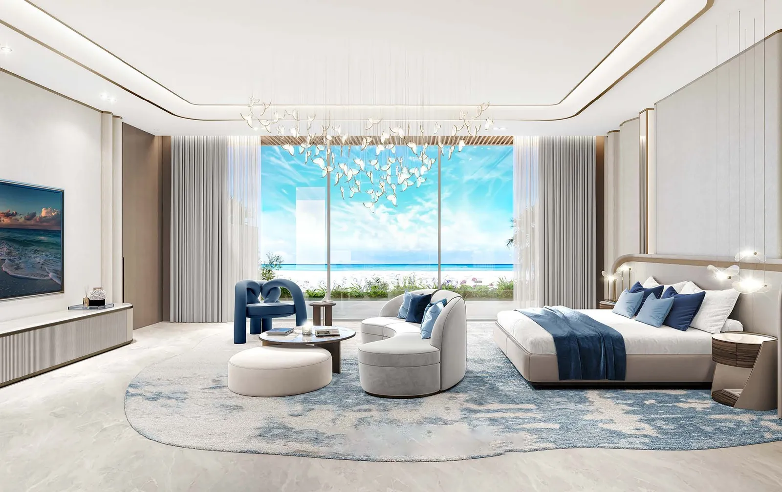 Grandeur Villa bedroom facing the sea