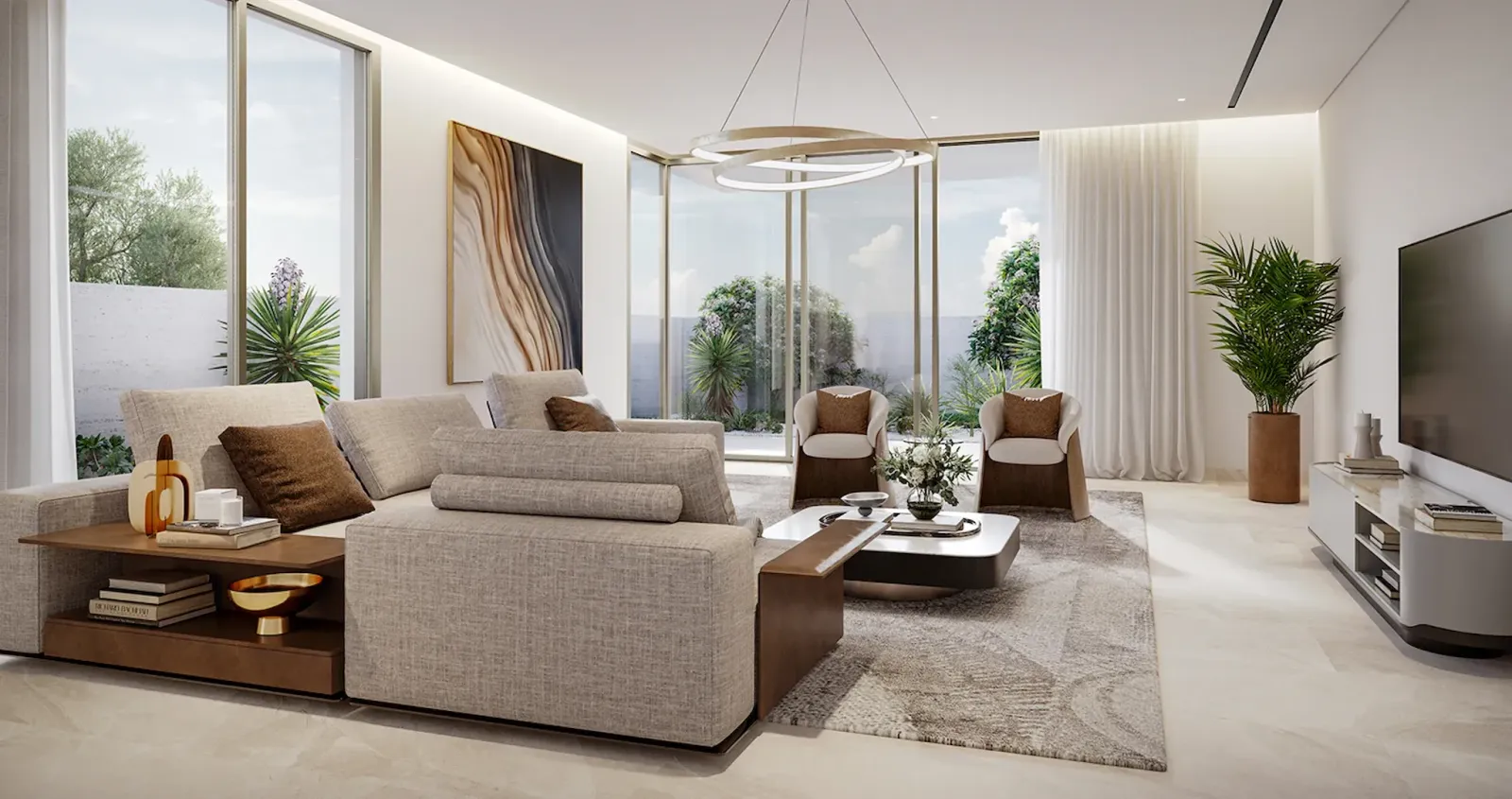 Living room in a Talay villa, Marsa Al Saadiyat